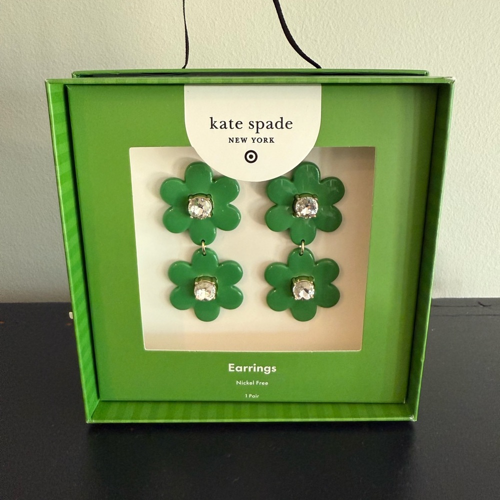 Kate Spade Emerald Green Floral Earrings